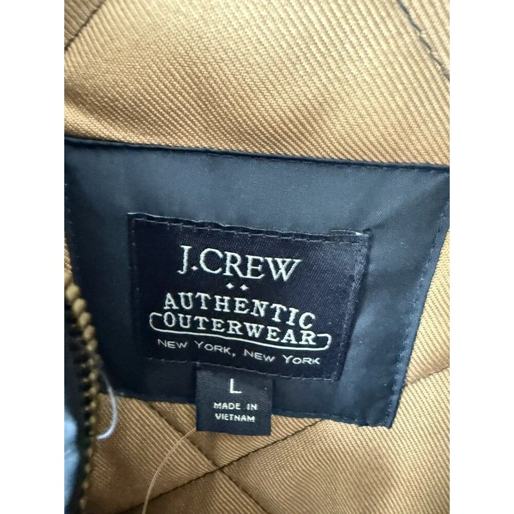 J.CREW Men's Blue Quilted Full-Zip Vest Stand-Up Collar Size Large L BI930